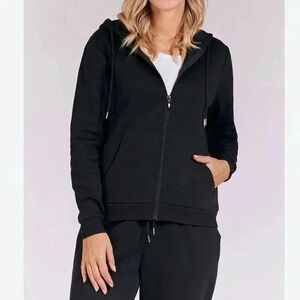 ❤️2/$30❤️[M/L]NWOT TRIPLE FLIP UNISEX Black ZIP-UP  HOODIE